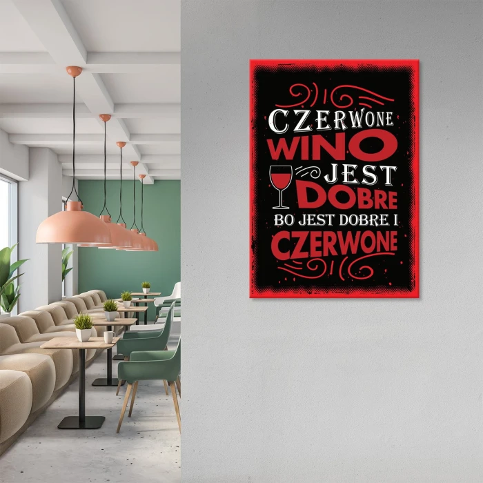 Plakat metalowy Dobre wino