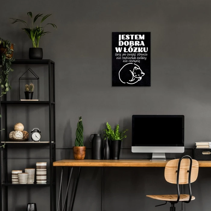 Plakat metalowy Jestem dobra w łóżku
