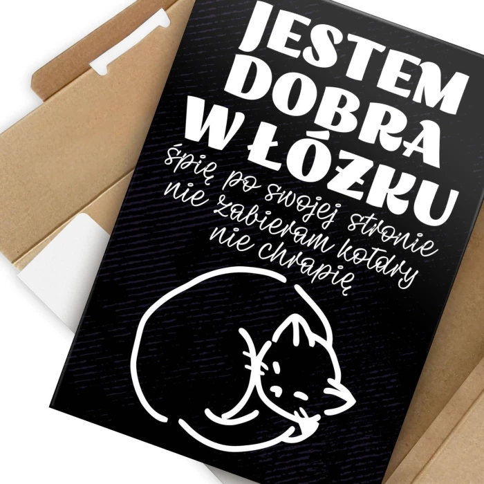 Plakat metalowy Jestem dobra w łóżku