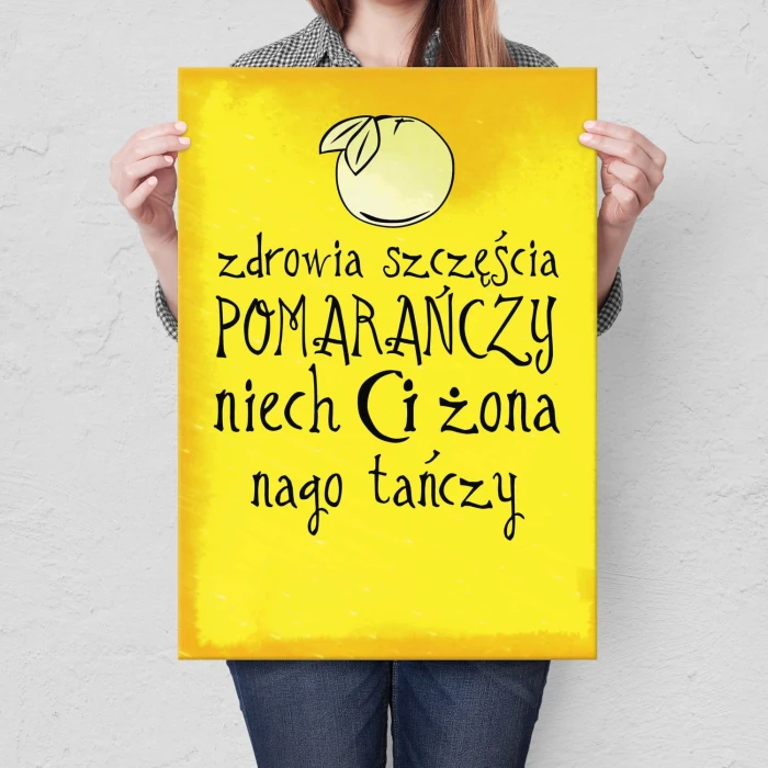 Plakat metalowy Niech żona nago tańczy