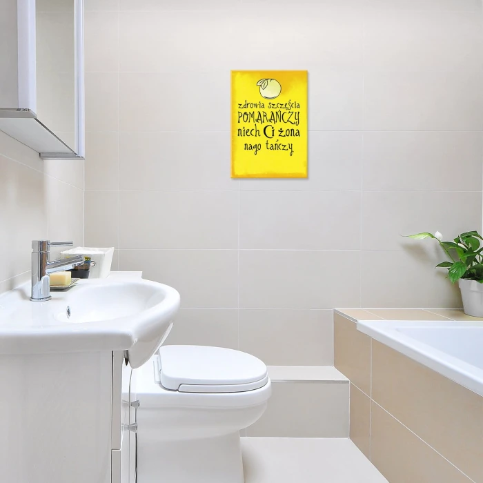 Plakat metalowy Niech żona nago tańczy