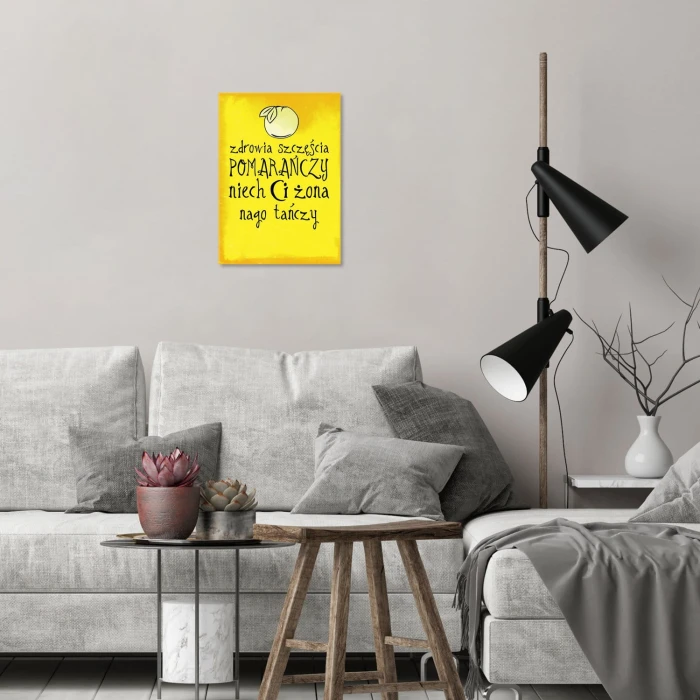 Plakat metalowy Niech żona nago tańczy