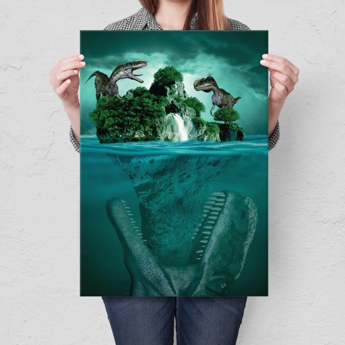 Plakat metalowy Wyspa dinozaurów