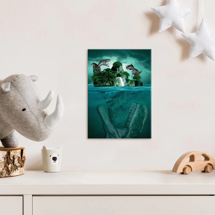 Plakat metalowy Wyspa dinozaurów