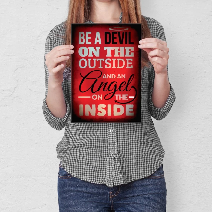 Plakat metalowy Devil and angel