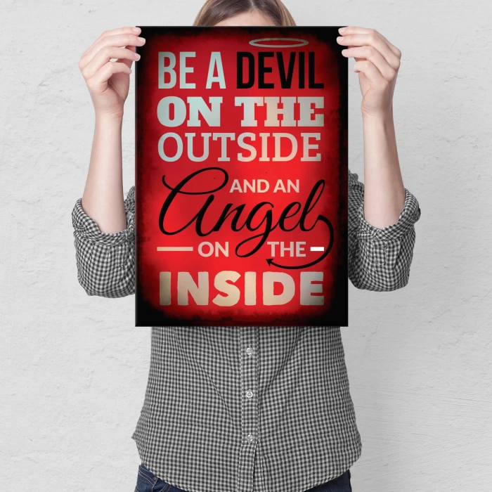 Plakat metalowy Devil and angel