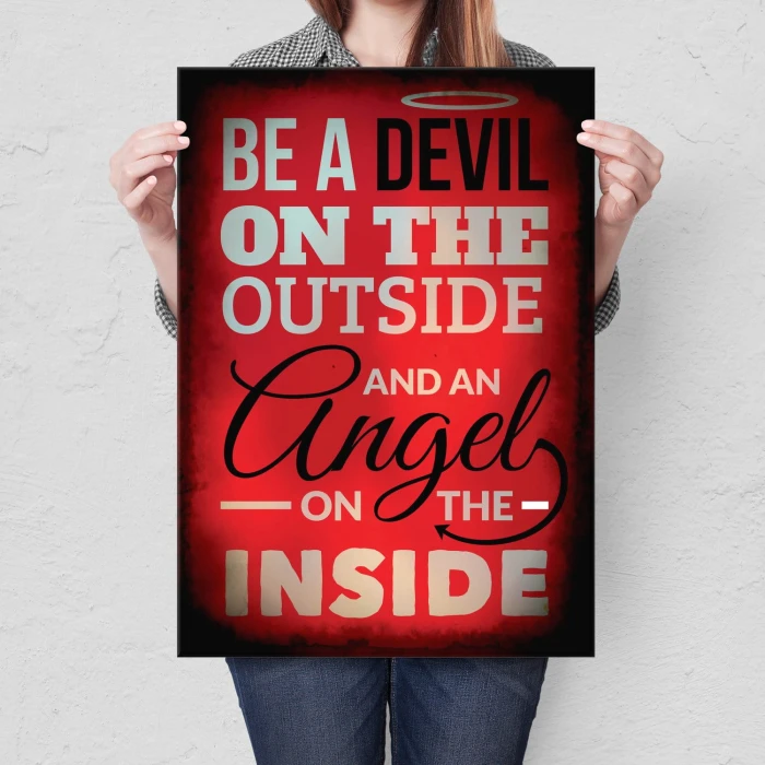 Plakat metalowy Devil and angel