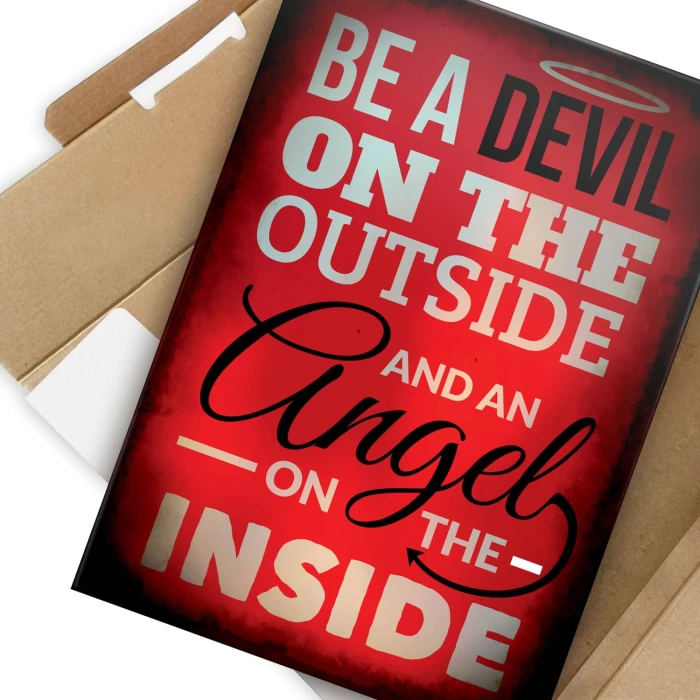 Plakat metalowy Devil and angel