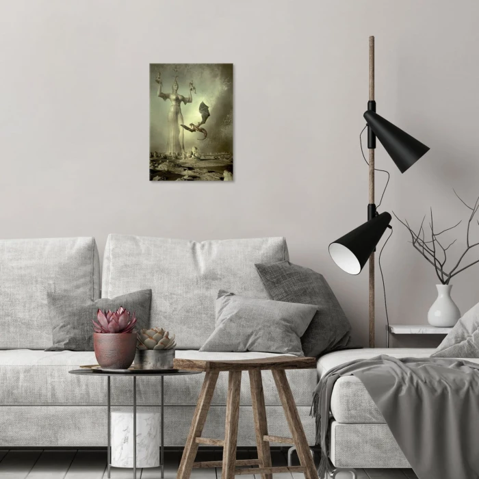 Plakat metalowy Smok Fantasy