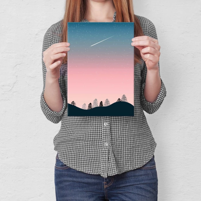 Plakat metalowy Spadająca gwiazda