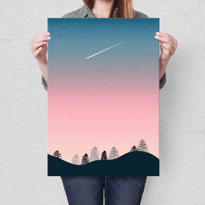 Plakat metalowy Spadająca gwiazda