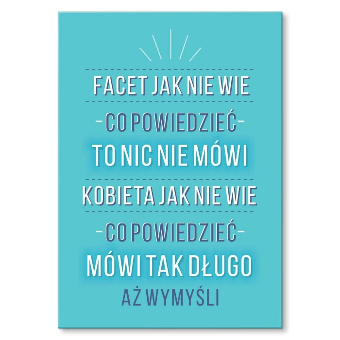 Plakat metalowy Facet a kobieta