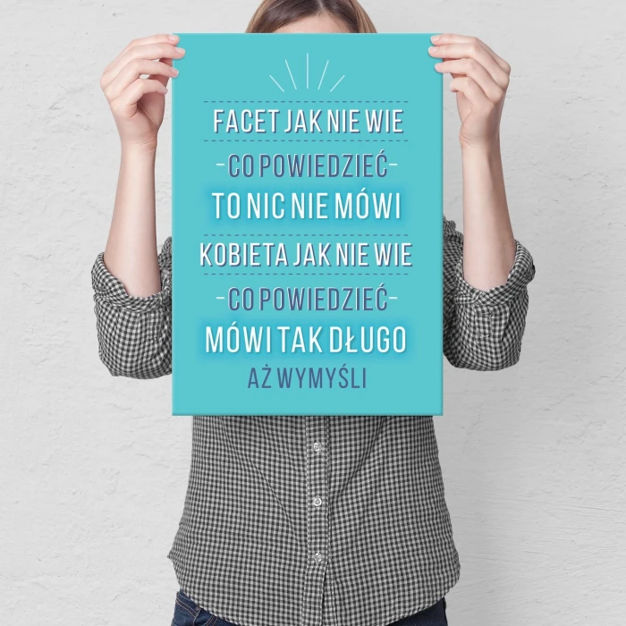 Plakat metalowy Facet a kobieta