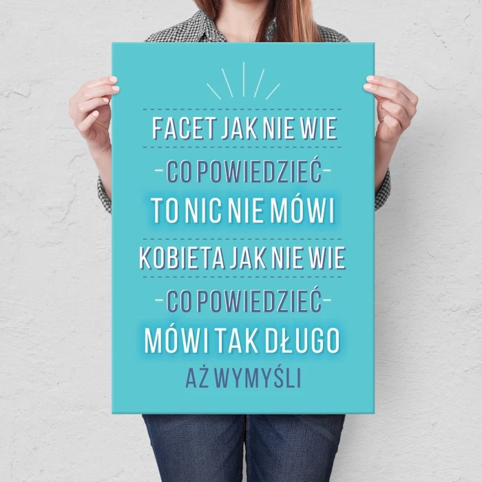Plakat metalowy Facet a kobieta