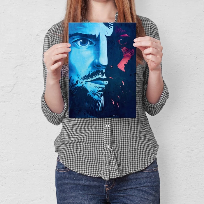 Plakat metalowy Twarz Dwa oblicza