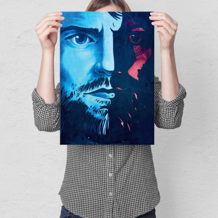 Plakat metalowy Twarz Dwa oblicza