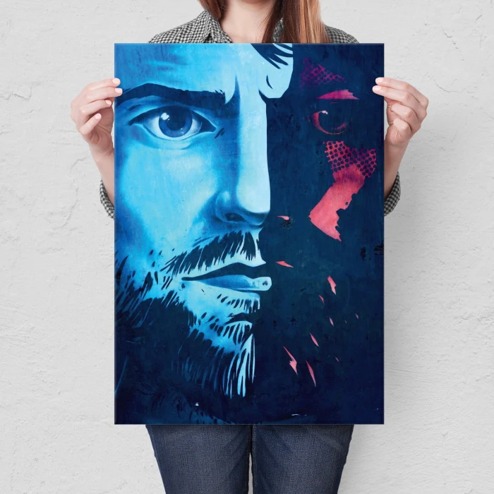 Plakat metalowy Twarz Dwa oblicza