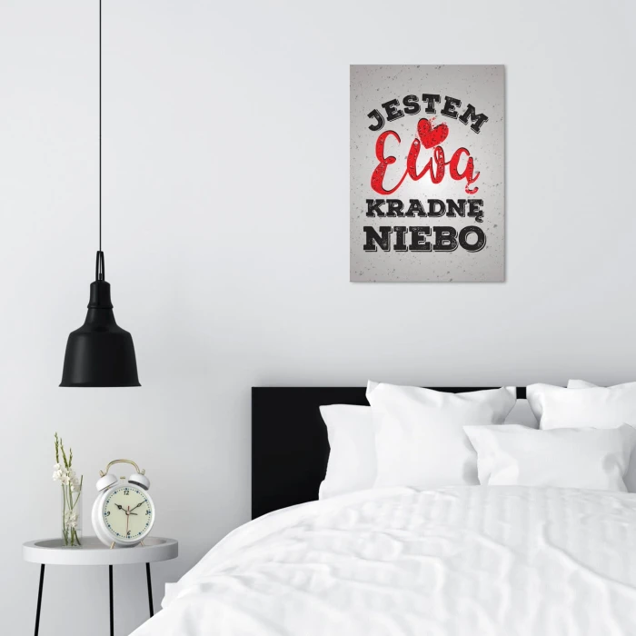 Plakat metalowy Jestem Ewą kradnę niebo