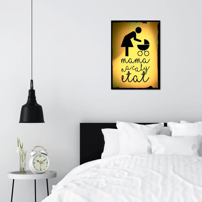 Plakat metalowy Mama na cały etat