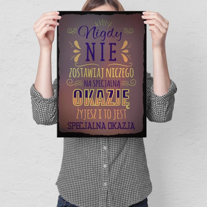 Plakat metalowy specjalna okazja
