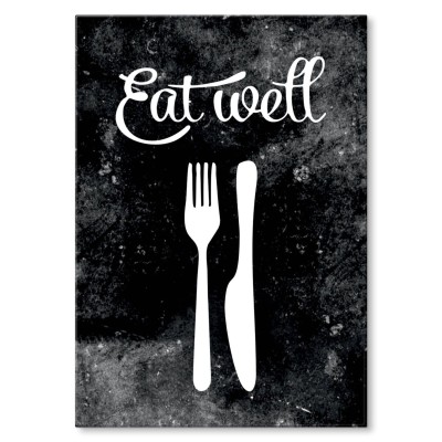 Plakat metalowy Eat well black