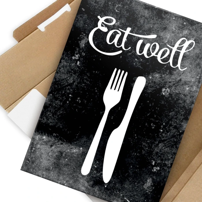 Plakat metalowy Eat well black