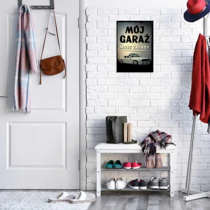 Plakat metalowy Mój garaż moje zasady e30