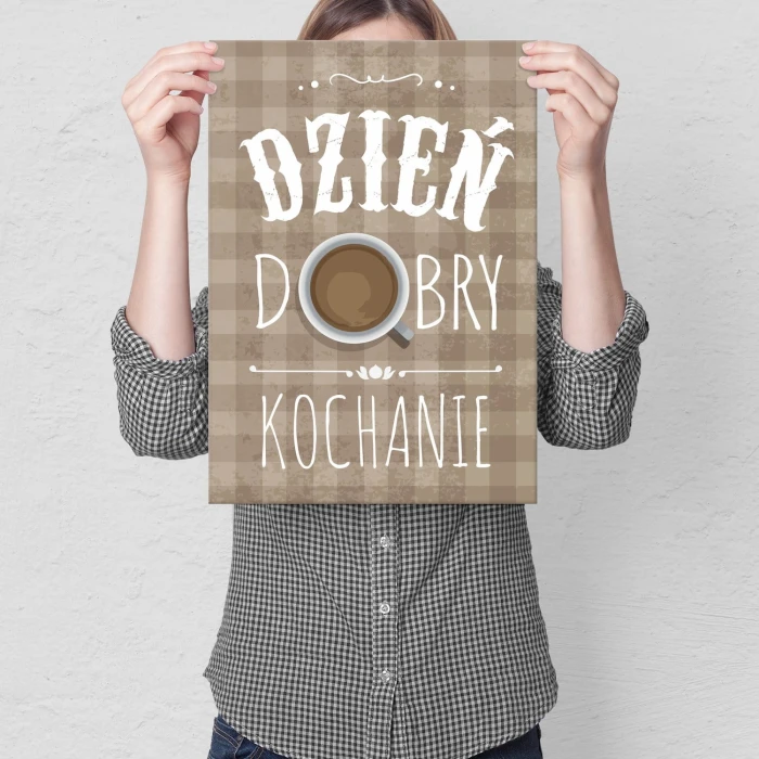 Plakat metalowy Dzień dobry kochanie