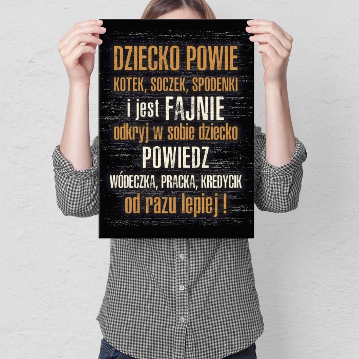 Plakat metalowy Dziecko powie