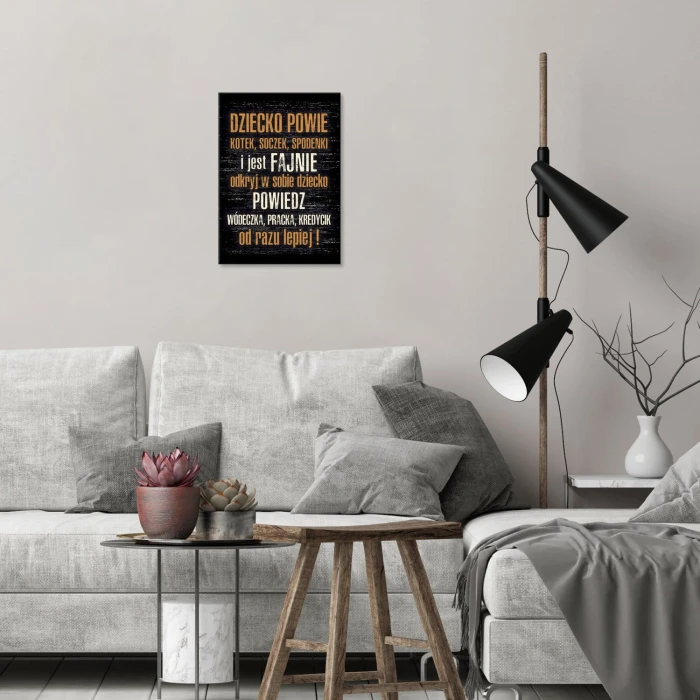 Plakat metalowy Dziecko powie