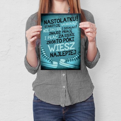 Plakat metalowy Wiesz lepiej nastolatku