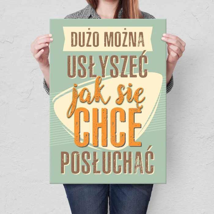 Plakat metalowy Dużo można usłyszeć