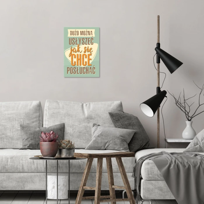 Plakat metalowy Dużo można usłyszeć