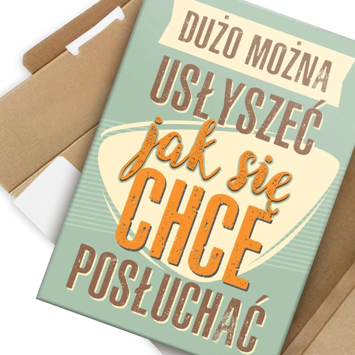 Plakat metalowy Dużo można usłyszeć