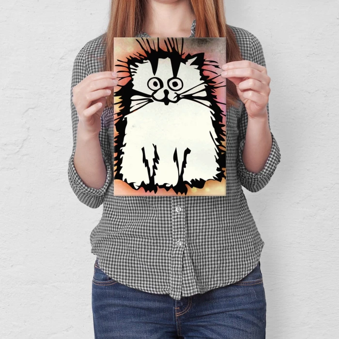 Plakat metalowy Kotek