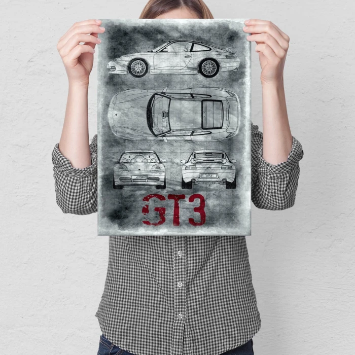 Plakat metalowy Porsche GT3 Prezent