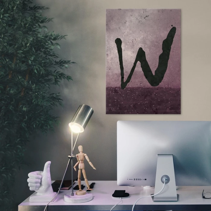 Plakat metalowy Litera W