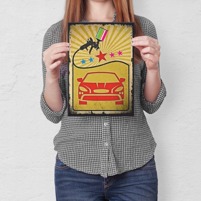 Plakat metalowy Car paint