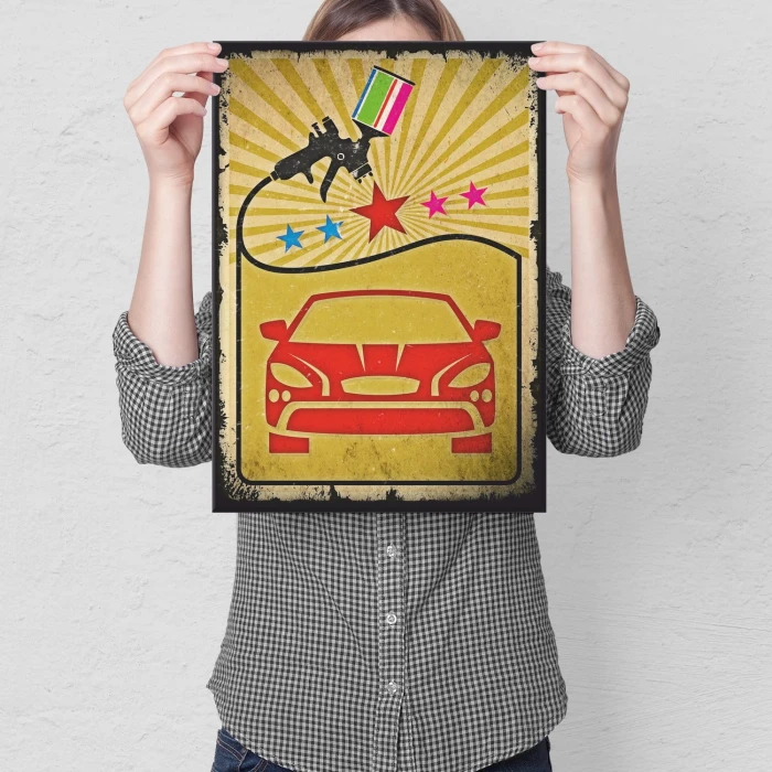 Plakat metalowy Car paint