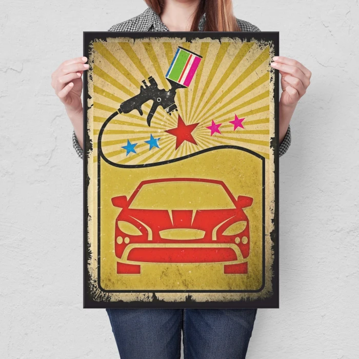 Plakat metalowy Car paint