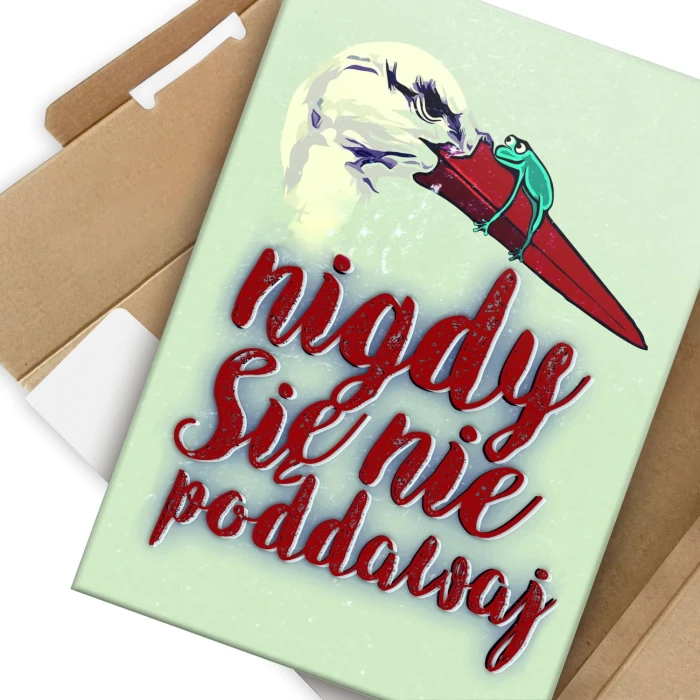 Plakat metalowy Nigdy się nie poddawaj bocian
