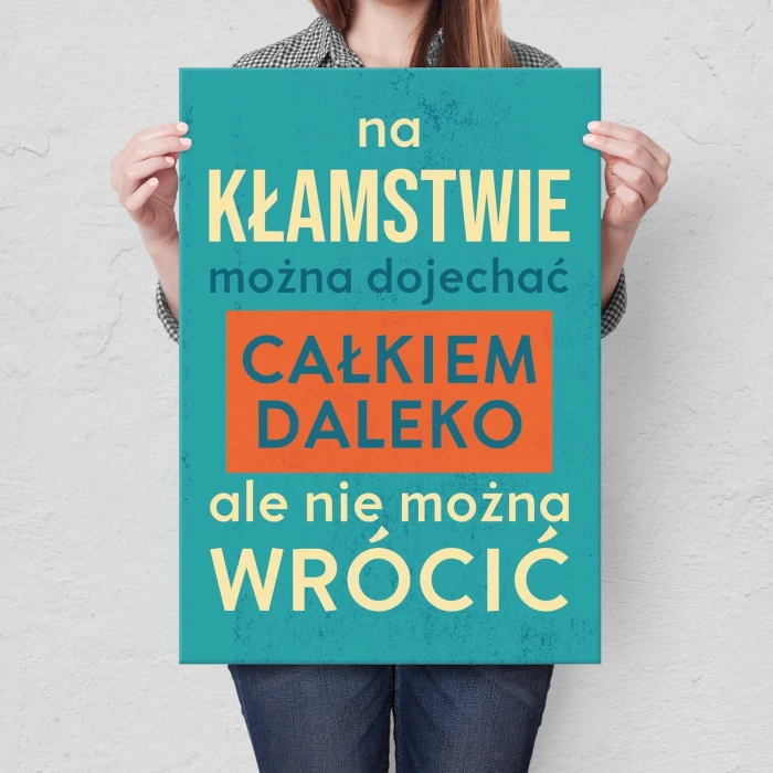 Plakat metalowy na kłamstwie