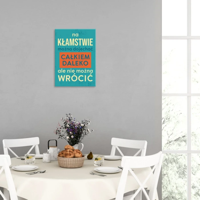 Plakat metalowy na kłamstwie