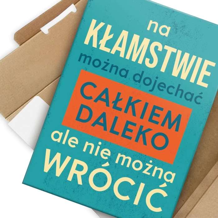 Plakat metalowy na kłamstwie