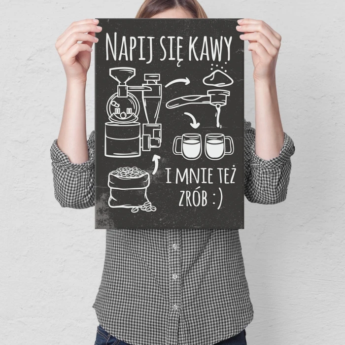 Plakat metalowy Napij się kawy