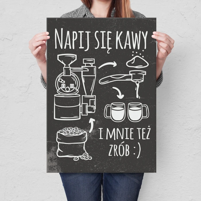 Plakat metalowy Napij się kawy