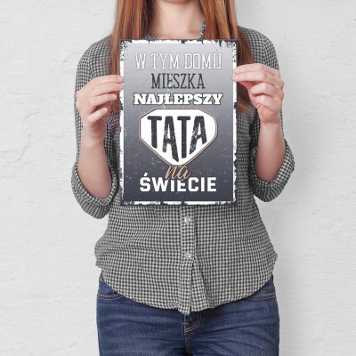Plakat metalowy Najlepszy tata na świecie