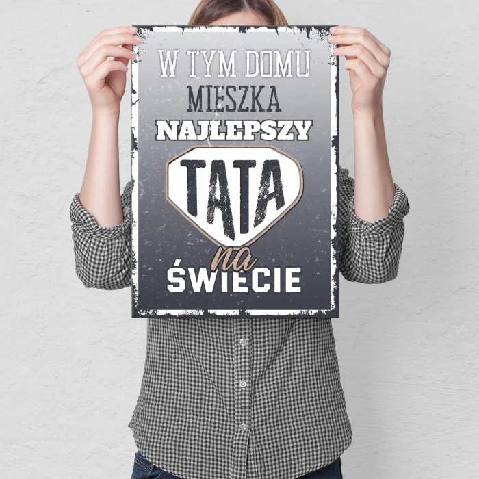 Plakat metalowy Najlepszy tata na świecie