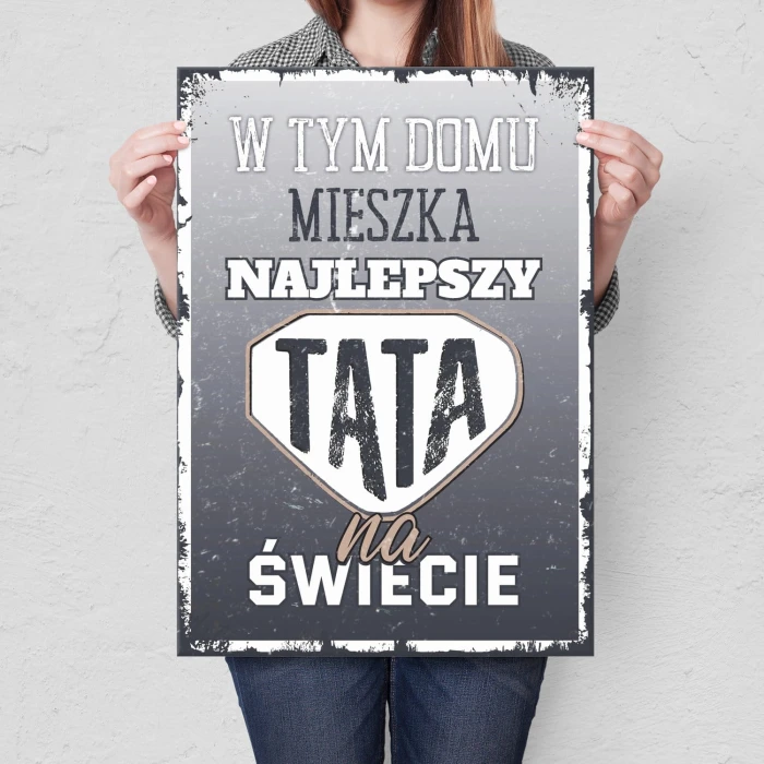 Plakat metalowy Najlepszy tata na świecie