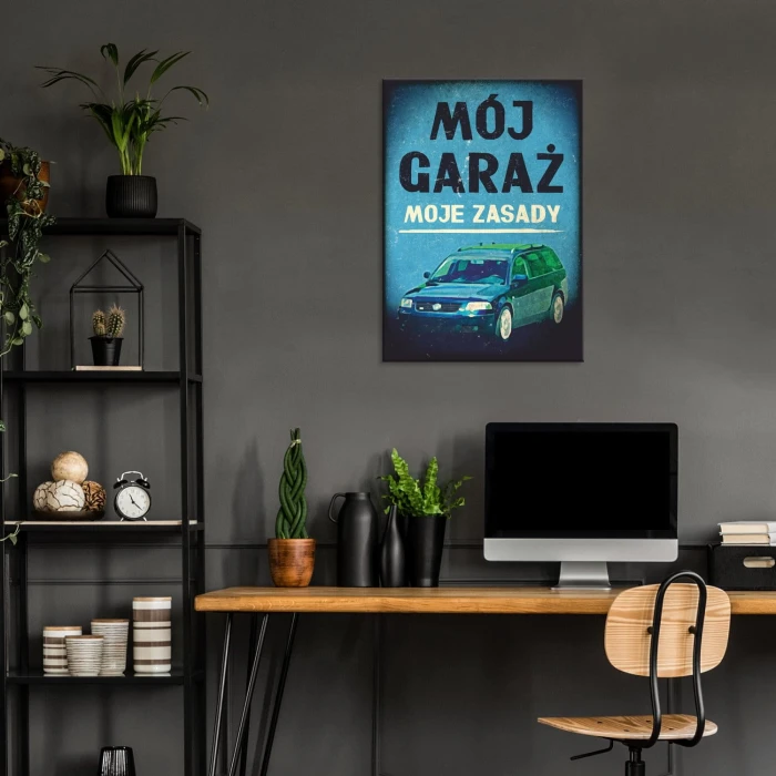 Plakat metalowy Mój garaż Passat